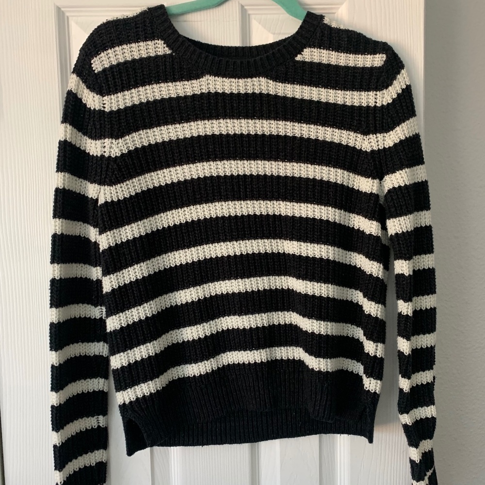 Black and white striped sweater
